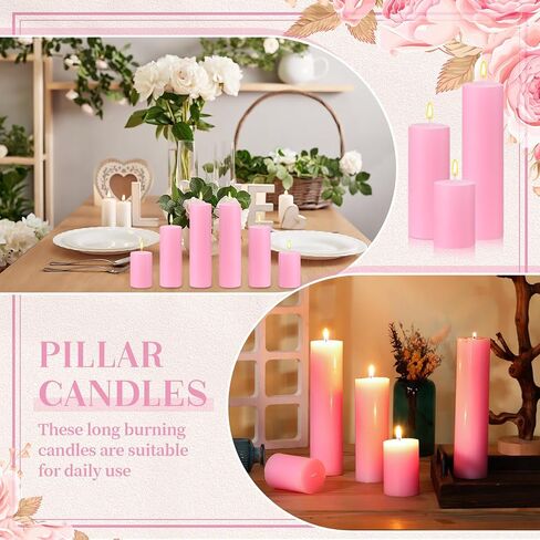 MTLEE 27 Pieces 9 Sets Pillar Candles Decorative Rustic Unscented Candles Assorted Sizes 3'', 6'', 8'' High Church Candles for Wedding Restaurant Spa Christmas Home Dinner Decoration(Ivory White) in Saudi Arabia