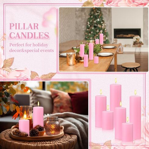 MTLEE 27 Pieces 9 Sets Pillar Candles Decorative Rustic Unscented Candles Assorted Sizes 3'', 6'', 8'' High Church Candles for Wedding Restaurant Spa Christmas Home Dinner Decoration(Ivory White) in Saudi Arabia