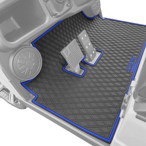 Xtreme Mats Evolution Golf Cart Floor Mat, Full Coverage Golf Cart Liner Protects OEM Flooring - Only Fits Evolution Classic Plus/Classic Pro/Forester/Turfman Carts (2022 and Prior) - Blue Trim in Saudi Arabia