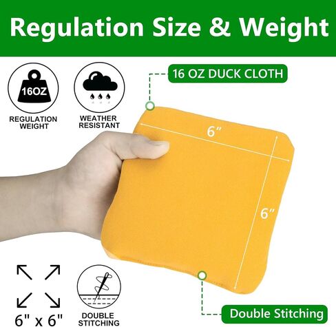 Cornhole Bean Bags Weather Resistant & Super Durable of Regulation Size for Cornhole Games with Carry Bag in Saudi Arabia