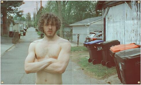 Generic American Rap Ja-ck Singer Harl-ow غطاء ألبوم موسيقى نسيج 3X5 أقدام ملصق نسيج ريترو نسيج جدار متين ديكور منزلي فني شعبي، أخضر in Saudi Arabia