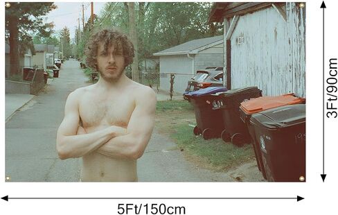Generic American Rap Ja-ck Singer Harl-ow غطاء ألبوم موسيقى نسيج 3X5 أقدام ملصق نسيج ريترو نسيج جدار متين ديكور منزلي فني شعبي، أخضر in Saudi Arabia