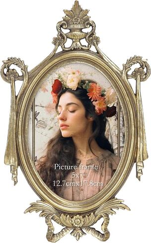 PETAFLOP 5x7 Vintage Picture Frame, Antique Photo Frames 7x5 with Silver Edge, Tabletop Wall Hanging, Black in Saudi Arabia
