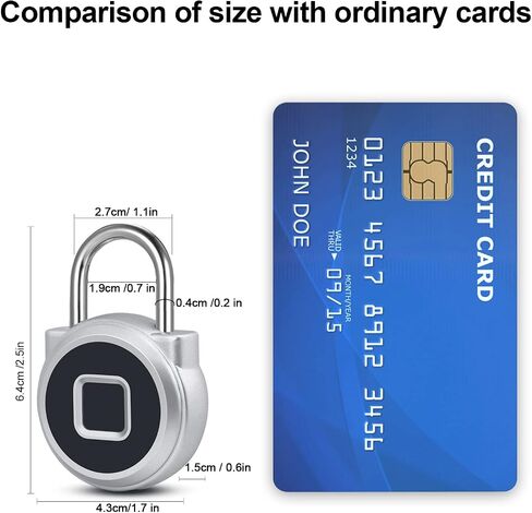 Fingerprint Padlock, Pothunder Smart Padlock, Outdoor Weatherproof Small Lock, Bluetooth Biometric Lock, Padlock Portable USB Rechargeable for Gym, Locker, School, Storage in Saudi Arabia