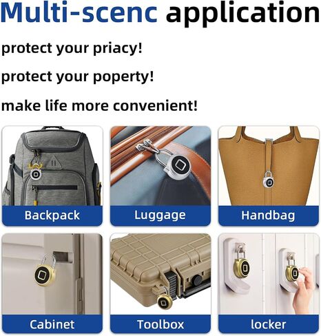 Fingerprint Padlock, Pothunder Smart Padlock, Outdoor Weatherproof Small Lock, Bluetooth Biometric Lock, Padlock Portable USB Rechargeable for Gym, Locker, School, Storage in Saudi Arabia