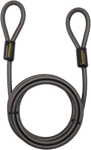 Bosvision 10mm (3/8 inches) Heavy-Duty Security Cable, Vinyl Coated Braided Steel with Sealed Looped Ends, Bike Security Steel Cable 7-FT in Saudi Arabia
