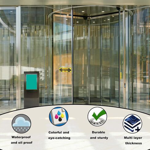 قطعتان من ملصقات الأبواب الأوتوماتيكية الحذرة، ملصقات علامات باب أوتوماتيكية من الفينيل ذاتية اللصق على الزجاج، ملصق باب منزلق مقاوم للبهتان ومحمي من الأشعة فوق البنفسجية لنوافذ السيارة in Saudi Arabia