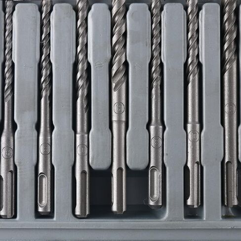 YaeTek 17 قطعة من مجموعة لقم الثقب المطرقة الدوارة والأزاميل SDS بالإضافة إلى مجموعة لقم المطرقة الدوارة والأزاميل مع حقيبة تخزين محمولة - SDS Plus شانك يناسب المطرقة الدوارة in Kuwait