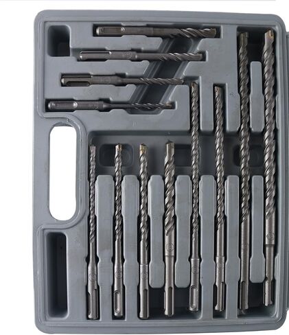 YaeTek 17 قطعة من مجموعة لقم الثقب المطرقة الدوارة والأزاميل SDS بالإضافة إلى مجموعة لقم المطرقة الدوارة والأزاميل مع حقيبة تخزين محمولة - SDS Plus شانك يناسب المطرقة الدوارة in Kuwait