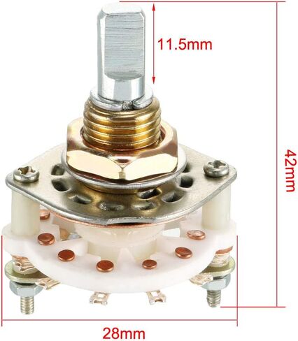 uxcell 1P7T 1 Pole 7 Throw Single Deck Band Channel Rotary Switch Selector with Black Plastic Knob in Saudi Arabia
