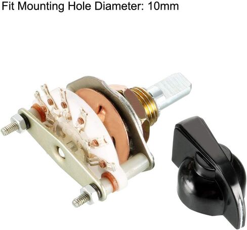 uxcell 1P7T 1 Pole 7 Throw Single Deck Band Channel Rotary Switch Selector with Black Plastic Knob in Saudi Arabia
