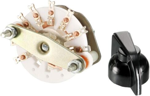uxcell 1P7T 1 Pole 7 Throw Single Deck Band Channel Rotary Switch Selector with Black Plastic Knob in Saudi Arabia