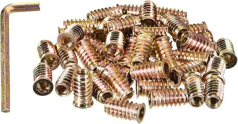 uxcell 5/16-18 x 20mm Threaded Inserts Nuts, 100pcs Threaded Inserts for Wood Furniture, Interface Hex Socket Drive Wood Insert Nuts with Hex Wrench in Saudi Arabia