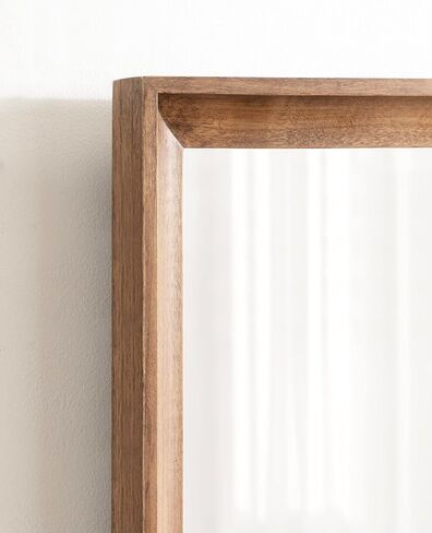 Kate and Laurel Hatherleigh Modern Farmhouse Rectangle Wooden Wall Mirror, 24 x 36, Rustic Brown, Decorative Wood Rectangular Mirror for Use in Bathroom, Entryway, or Bedroom in Saudi Arabia
