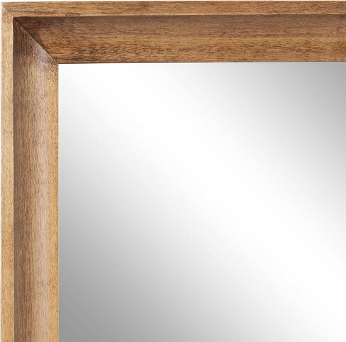 Kate and Laurel Hatherleigh Modern Farmhouse Rectangle Wooden Wall Mirror, 24 x 36, Rustic Brown, Decorative Wood Rectangular Mirror for Use in Bathroom, Entryway, or Bedroom in Saudi Arabia
