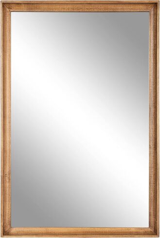 Kate and Laurel Hatherleigh Modern Farmhouse Rectangle Wooden Wall Mirror, 24 x 36, Rustic Brown, Decorative Wood Rectangular Mirror for Use in Bathroom, Entryway, or Bedroom in Saudi Arabia