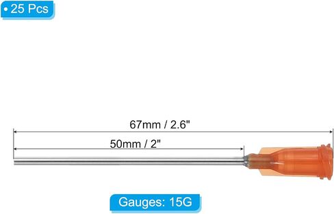 PATIKIL Blunt Tip Dispensing Needles 2 Inch, 25 Pcs 15G Industrial Liquid Dispenser Needle with Lure Lock for Refilling Liquid Inks Adhesive Glue in Saudi Arabia