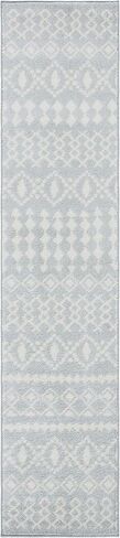 SAFAVIEH Tulum Collection Runner Rug - 2' x 8', Ivory & Grey, Moroccan Boho Distressed Design, Non-Shedding & Easy Care, Ideal for High Traffic Areas in Living Room, Bedroom (TUL240A) in Saudi Arabia
