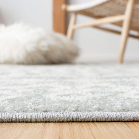 SAFAVIEH Tulum Collection Runner Rug - 2' x 8', Ivory & Grey, Moroccan Boho Distressed Design, Non-Shedding & Easy Care, Ideal for High Traffic Areas in Living Room, Bedroom (TUL240A) in Saudi Arabia