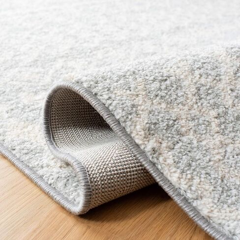 SAFAVIEH Tulum Collection Runner Rug - 2' x 8', Ivory & Grey, Moroccan Boho Distressed Design, Non-Shedding & Easy Care, Ideal for High Traffic Areas in Living Room, Bedroom (TUL240A) in Saudi Arabia