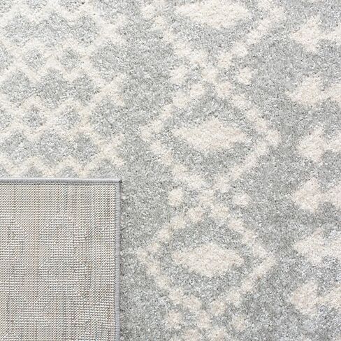 SAFAVIEH Tulum Collection Runner Rug - 2' x 8', Ivory & Grey, Moroccan Boho Distressed Design, Non-Shedding & Easy Care, Ideal for High Traffic Areas in Living Room, Bedroom (TUL240A) in Saudi Arabia