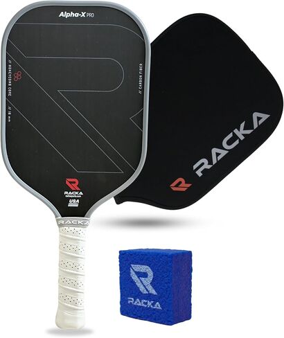 RACKA 2024 Alpha-X/Delta-X Pro Raw Carbon Fiber Pickleball Paddle, 16mm Toray T700 Thermoformed with Foam Injected Walls - Carbon Friction Textured Surface with Expanded Sweet Spot. USAPA Approved in Saudi Arabia