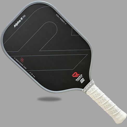 RACKA 2024 Alpha-X/Delta-X Pro Raw Carbon Fiber Pickleball Paddle, 16mm Toray T700 Thermoformed with Foam Injected Walls - Carbon Friction Textured Surface with Expanded Sweet Spot. USAPA Approved in Saudi Arabia