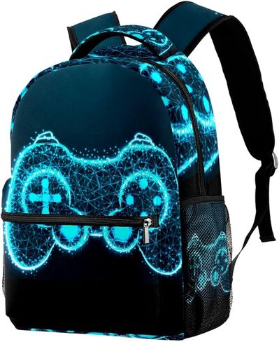 Black Gamer Controller School Backpack for Boys, Lightweight Bookbag Backpack Purse for Men in Saudi Arabia