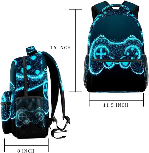 Black Gamer Controller School Backpack for Boys, Lightweight Bookbag Backpack Purse for Men in Saudi Arabia