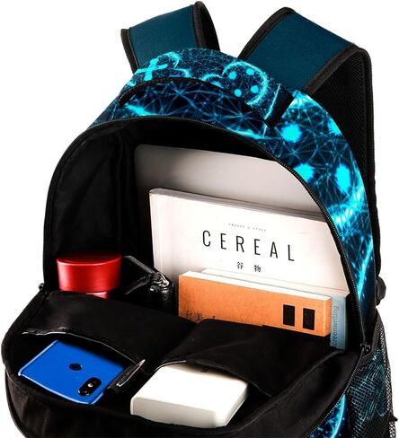 Black Gamer Controller School Backpack for Boys, Lightweight Bookbag Backpack Purse for Men in Saudi Arabia