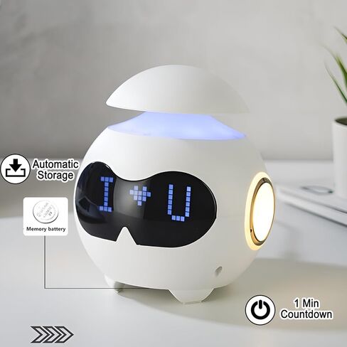 feifuns 2024 ساعة منبه هدية مع منبه مزدوج لطيف، مكبر صوت بلوتوث، ضوء ليلي LED بجانب السرير، ساعة منبه رقمية لغرفة النوم تعمل بمنفذ USB، هدايا للأطفال الصغار البالغين، وردي in Kuwait