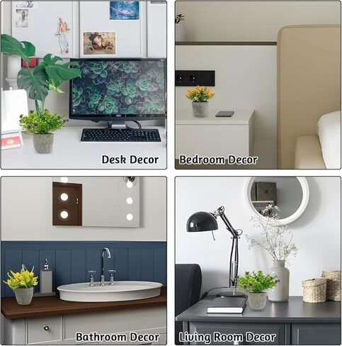 مجموعة من 3 نباتات خضراء صناعية صغيرة بوعاء داخلي، نباتات صناعية صغيرة ديكور للمنازل والحمامات والغرف والفصول الدراسية والمكاتب والمطابخ وبيوت المزارع in Kuwait