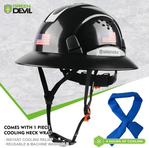 Full Brim Hard Hat Vented Construction Safety Helmet OSHA Approved Cascos De Construccion Work Hardhats with Cooling Towel for Men&Women 6 Point Adjustable Ratchet Suspension in Saudi Arabia