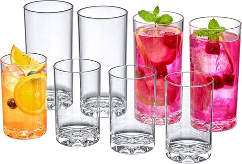 Amazing Abby - Liberty - 16-Ounce Plastic Tumblers (Set of 6), Plastic Drinking Glasses, All-Clear Reusable Plastic Cups, BPA-Free, Shatter-Proof, Dishwasher-Safe in Saudi Arabia