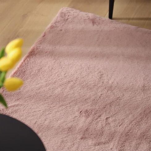 KASENTEX Fluffy Faux Fur Soft Area Rugs for Bedroom Living Room Carpet, Home Fuzzy Plush Rug for Dorm, Anti-Slip Rug, 4 x 6 Feet, Blue in Saudi Arabia
