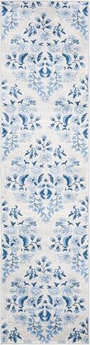 SAFAVIEH Brentwood Collection 5'3" x 7'6" Cream/Blue BNT856D Floral Shabby Chic Trellis Non-Shedding Living Room Bedroom Dining Home Office Area Rug in Saudi Arabia