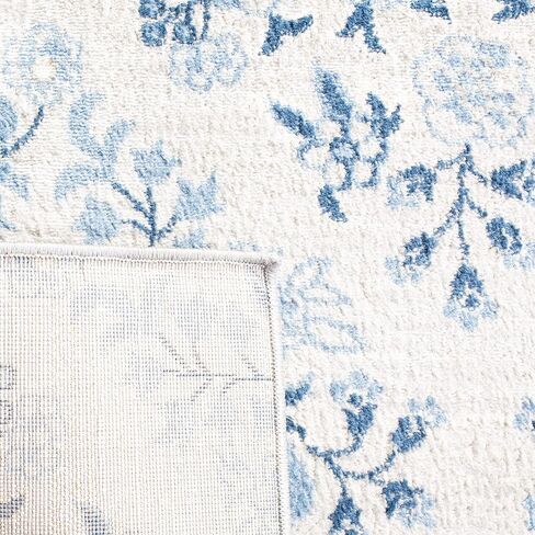 SAFAVIEH Brentwood Collection 5'3" x 7'6" Cream/Blue BNT856D Floral Shabby Chic Trellis Non-Shedding Living Room Bedroom Dining Home Office Area Rug in Saudi Arabia