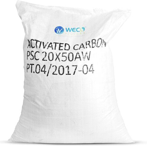 WECO Coco Shell Acid الكربون المغسول لإزالة الكلور - 1 قدم مكعب (20 × 50 شبكة) in Kuwait