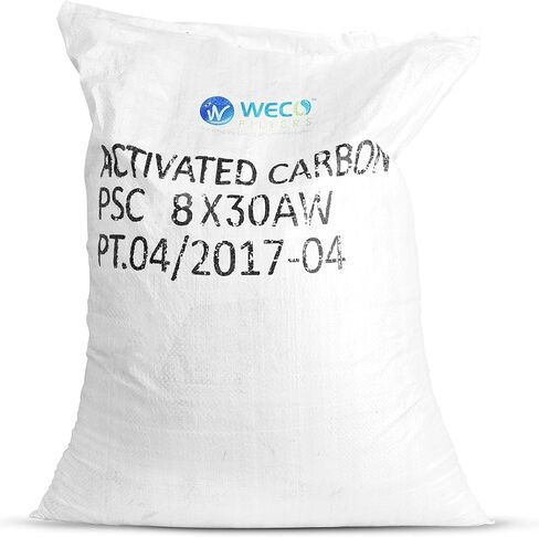 WECO Coco Shell Acid الكربون المغسول لإزالة الكلور - 1 قدم مكعب (20 × 50 شبكة) in Kuwait