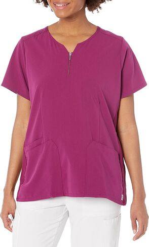 WonderWink women's Uni Moss Grn Simply Soft 3Pkt Scrub Shrt, Wine, Large in Saudi Arabia