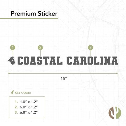 Desert Cactus Coastal Carolina University Chanticleers CCU CINO Name Logo Vinyl Decal Laptop Water Bottle Car Scrapbook (15 Inch Sticker) in Saudi Arabia