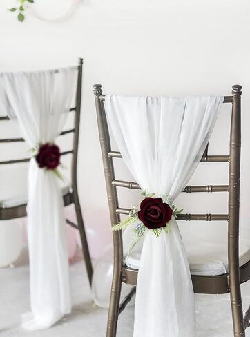25PCS Artificial Roses Velvet Roses Artificial Flowers Real Look Silk Flowers with Stems for DIY Wedding Party Baby Shower Home Decoration(Burgundy) in Saudi Arabia