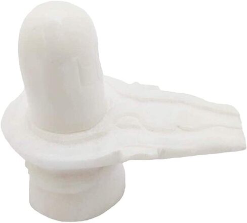 Galaxie Karmaa White Marble Shiva Lingam Shiv Ling Stone Idol Murti Statue Adiyogi for Home Decor Pooja in Saudi Arabia