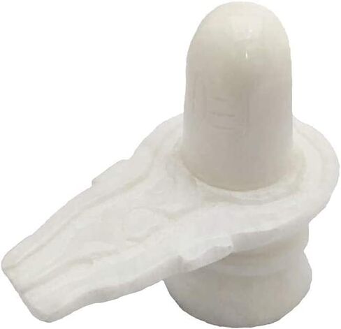 Galaxie Karmaa White Marble Shiva Lingam Shiv Ling Stone Idol Murti Statue Adiyogi for Home Decor Pooja in Saudi Arabia
