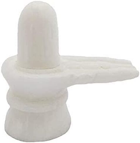 Galaxie Karmaa White Marble Shiva Lingam Shiv Ling Stone Idol Murti Statue Adiyogi for Home Decor Pooja in Saudi Arabia