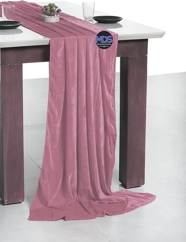 MDS 1 Pack 10ft velvet Table Runner 29 x120 Inches Long Wedding Runner Romantic Rustic Table Runner for Wedding Decorations, Birthday Parties, Bridal Shower Party Arch Decor – mauva in Saudi Arabia