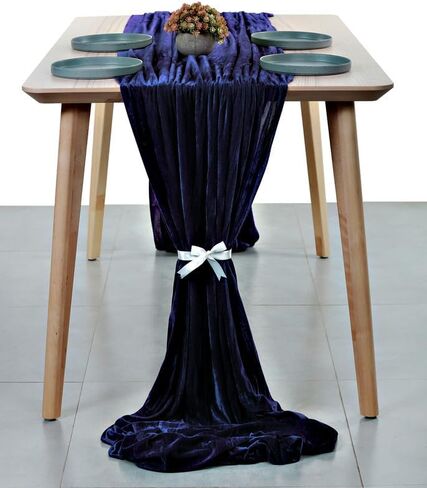 MDS 1 Pack 10ft velvet Table Runner 29 x120 Inches Long Wedding Runner Romantic Rustic Table Runner for Wedding Decorations, Birthday Parties, Bridal Shower Party Arch Decor – mauva in Saudi Arabia