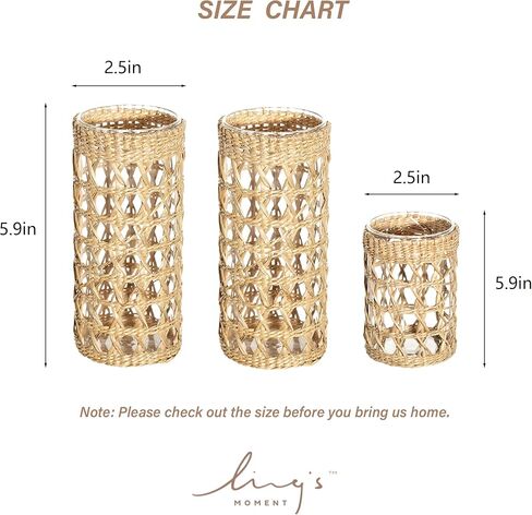 حامل شموع Ling's Moment Wicker لديكور المنزل وديكورات طاولات الزفاف in Kuwait