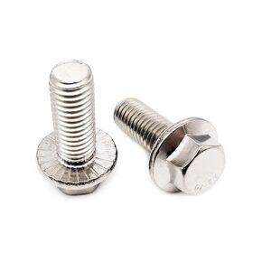 Stainless Steel M6-1.0 x 20mm Flanged Hex Machine Screws, 50 Packs