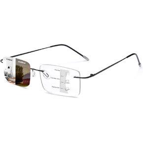 YIMI Photochromic Progressive Multifocus Reading Glasses UV Sun Readers Blue Light Blocking Lightweight Glasses for Men Women